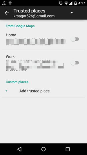 Trusted Places in Android Lollipop