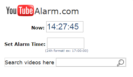 YouTubeAlarm Interface