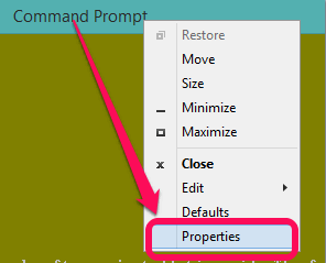 access Properties option