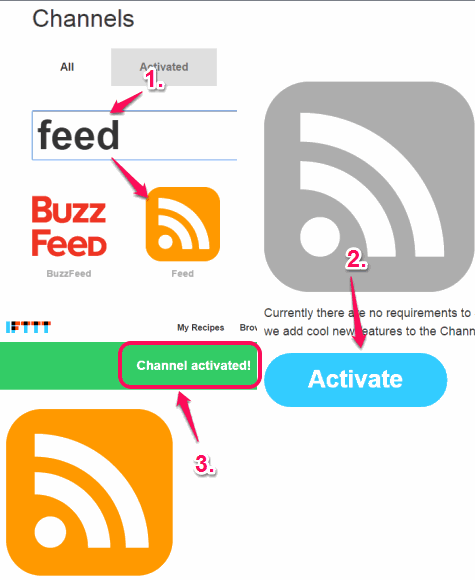 activate feed channel
