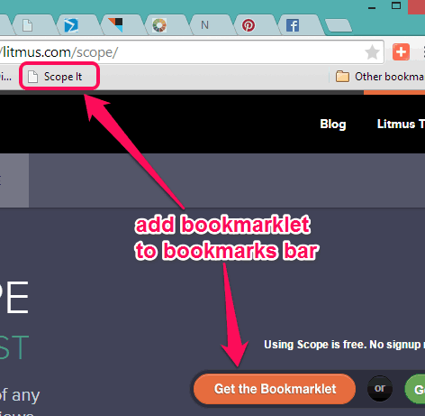 add the bookmarklet to bookmarks bar