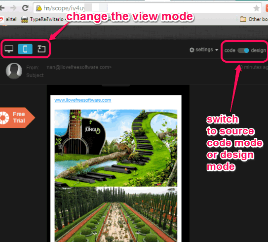 change view mode and check source code