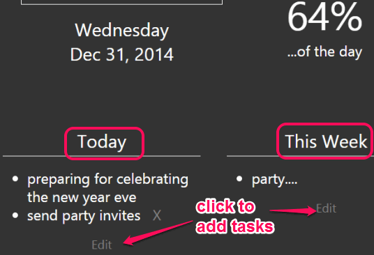 click Edit option to add tasks