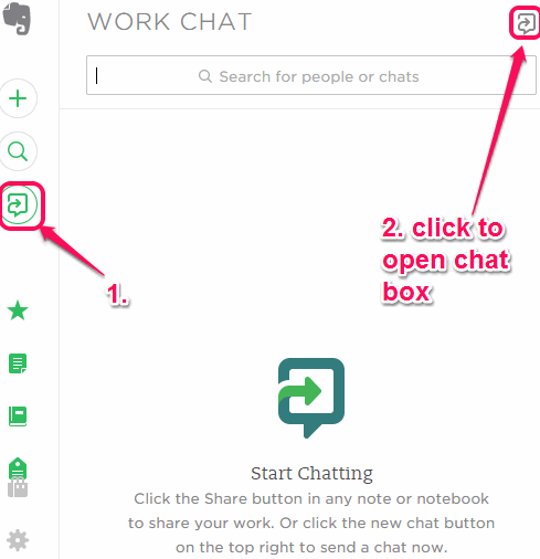 click on Work Chat icon to open chat box