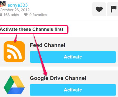 connect your Pinterest and Google Drive account with IFTTT