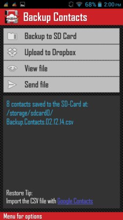 contact backup apps android 5