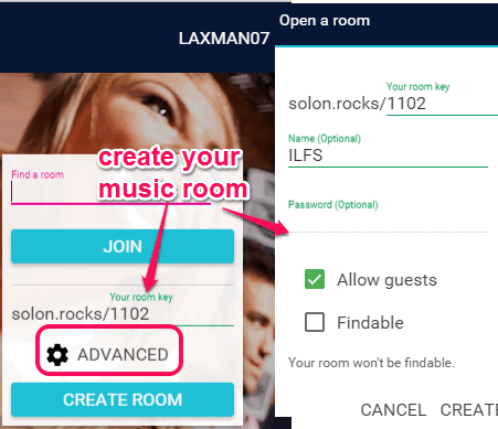 create your music room and share with friends