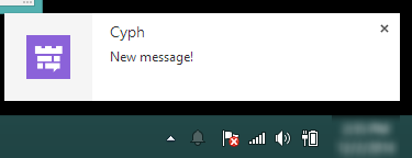 desktop notification for new message