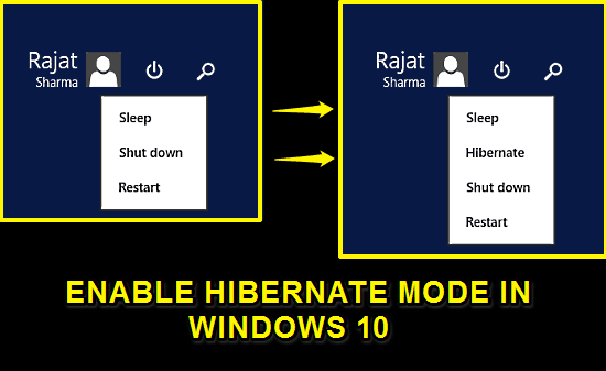 enable hibernate in windows 10 header