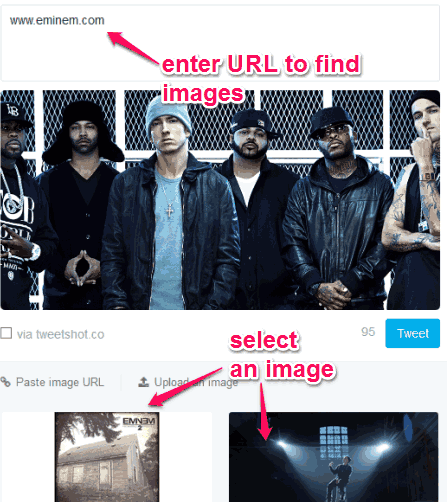 enter link to find relevant images and select your preferred image
