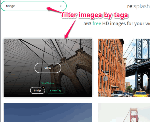 filter images by tags