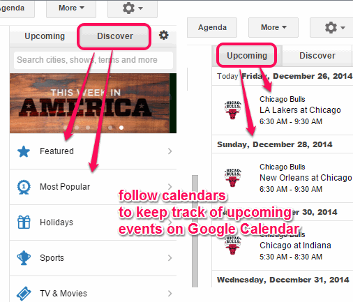 follow calendars to keep track of upcoming events of your interests
