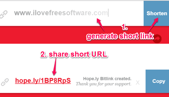 generate short URL and share it