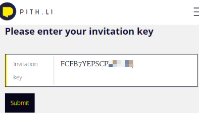 invitation key