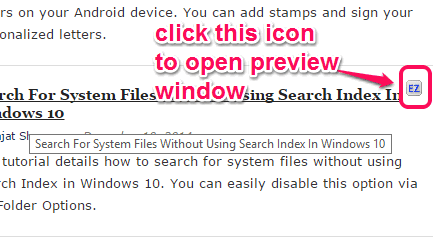 open preview window