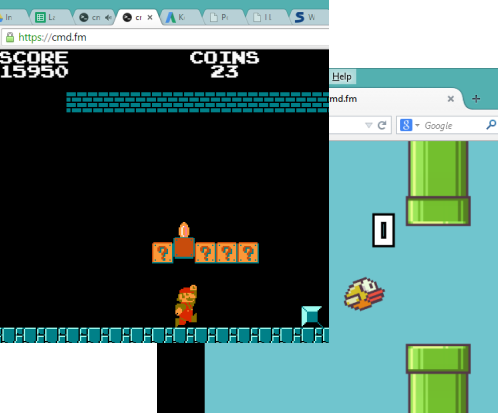play mario and flappybird without interrupting the music