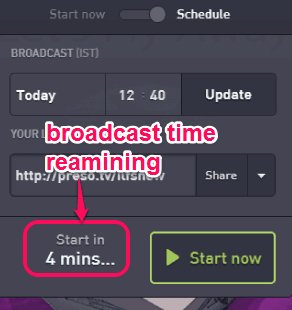 remaining broadcast time