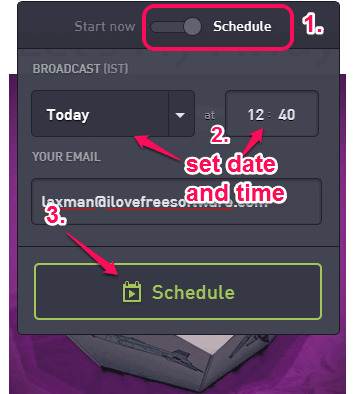 schedule your presentation