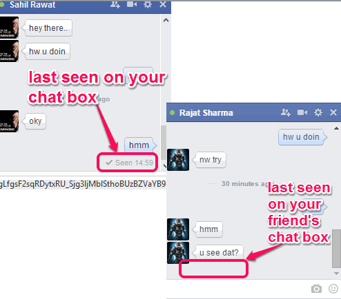 seen notification will visible on your chat box only