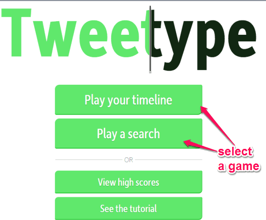 select a game to practice typing