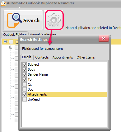 select fields for differnt entries to find duplicate items