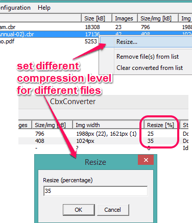 set different compression level for different files
