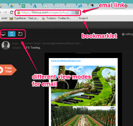share emails and preview email with desktop and mobile view mode