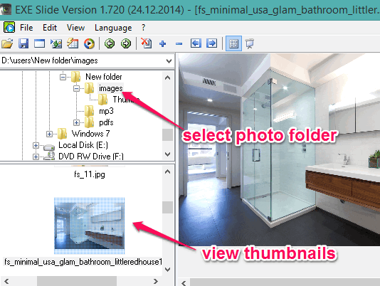 use navigation pane to select photo folder