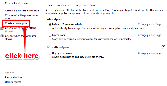 windows 10 access power options