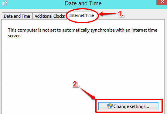 windows 10 change internet time synchronization settings