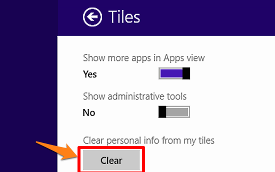 windows 10 clear personal info from live tiles