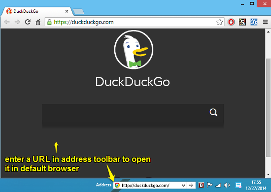 windows 10 directly open a website through address toolbar