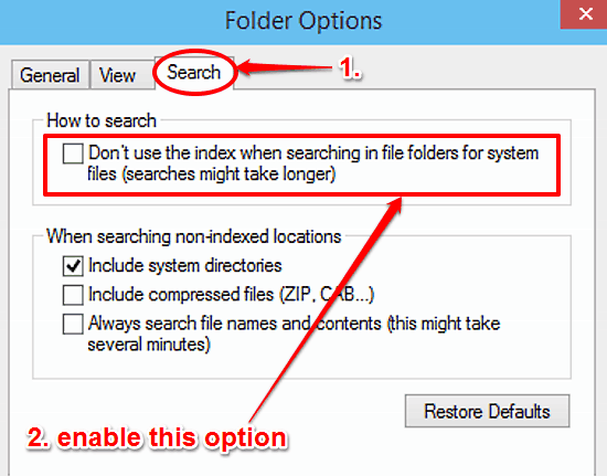 windows 10 disable search index
