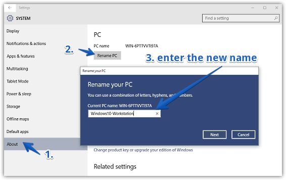 windows 10 rename pc