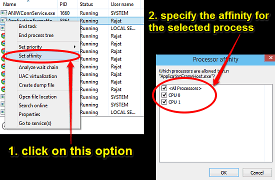 windows 10 select affinity for a process