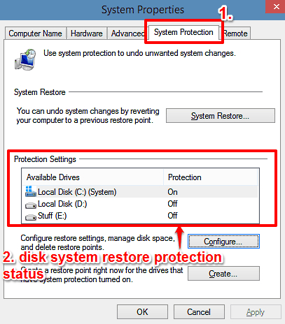 windows 10 system protection tab