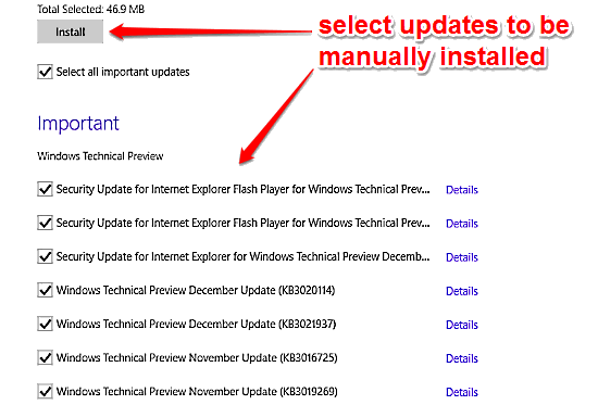 windows 10 view and install updates