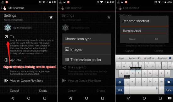 Add app Shortcut on homescreen