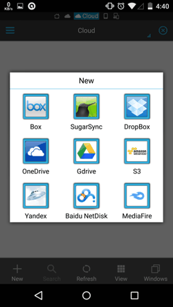 Cloud Services in File Manager