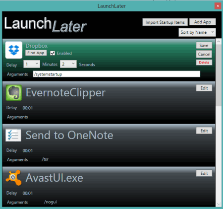 LaunchLater- freeware to delay startup programs
