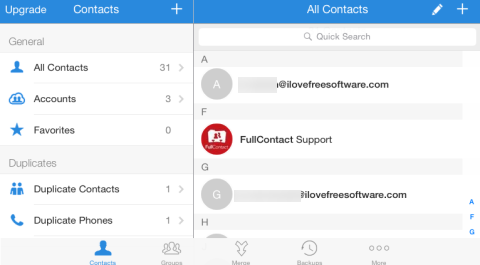 List of Contacts