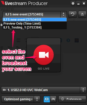 Livestream Producer- interface
