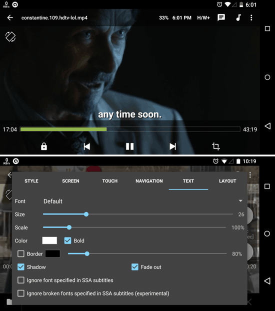 MX Player - Video Playback and Subtitles Settings