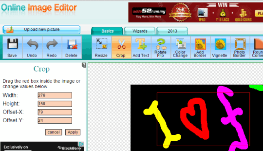 Online Image Editor- interface