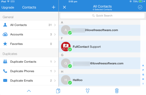 Select Contacts to Delete