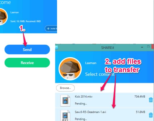 add files to share