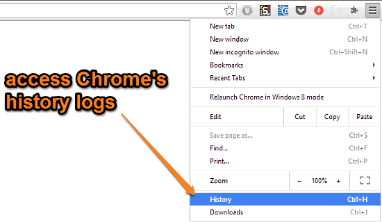 chrome access history logs