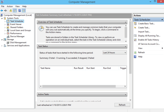 configure and run scheduled tasks