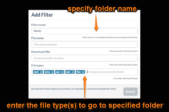 filter creation fdm