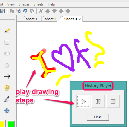 play drawing steps